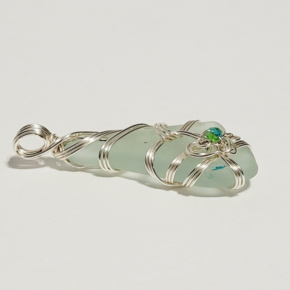 Sea Glass Coke Bottle Wire Wrapped Pendant - Picture 6 of 9